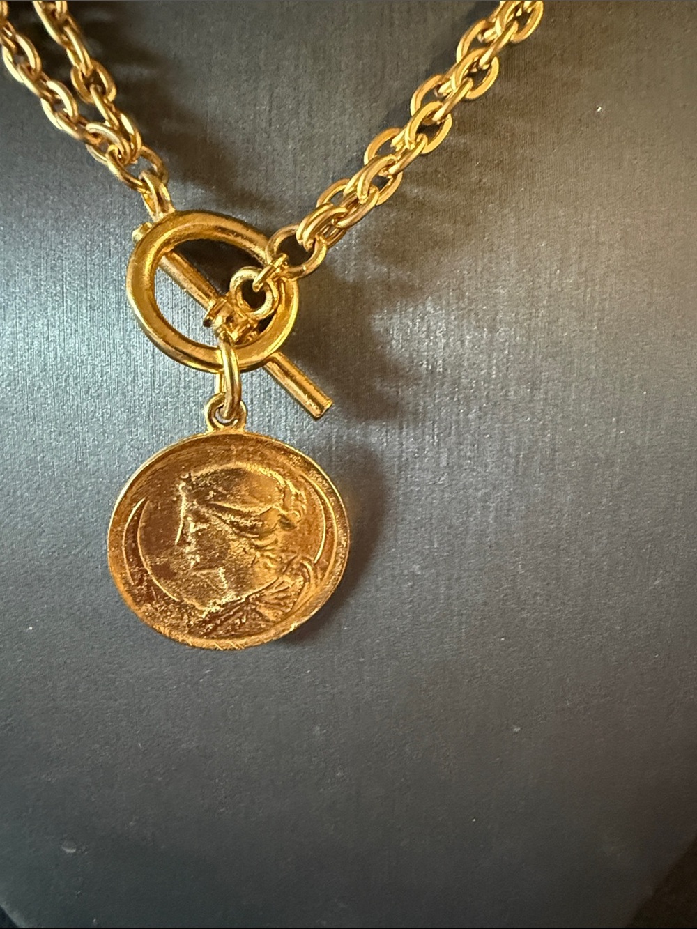 Ben Amun Gold Coin Pendant Toggle Necklace